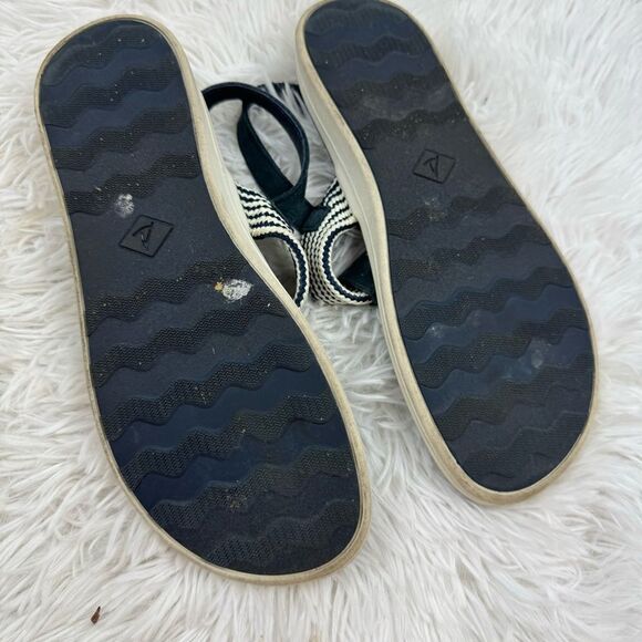 Sperry Adriatic Nautical Woven Leather Thong Sling Sandal - Picture 9 of 10